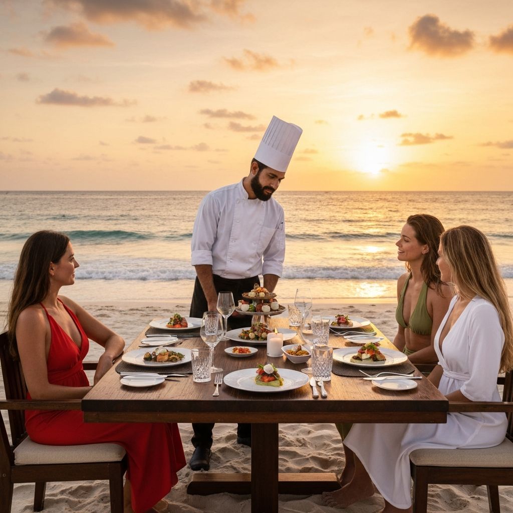Beach dining experience